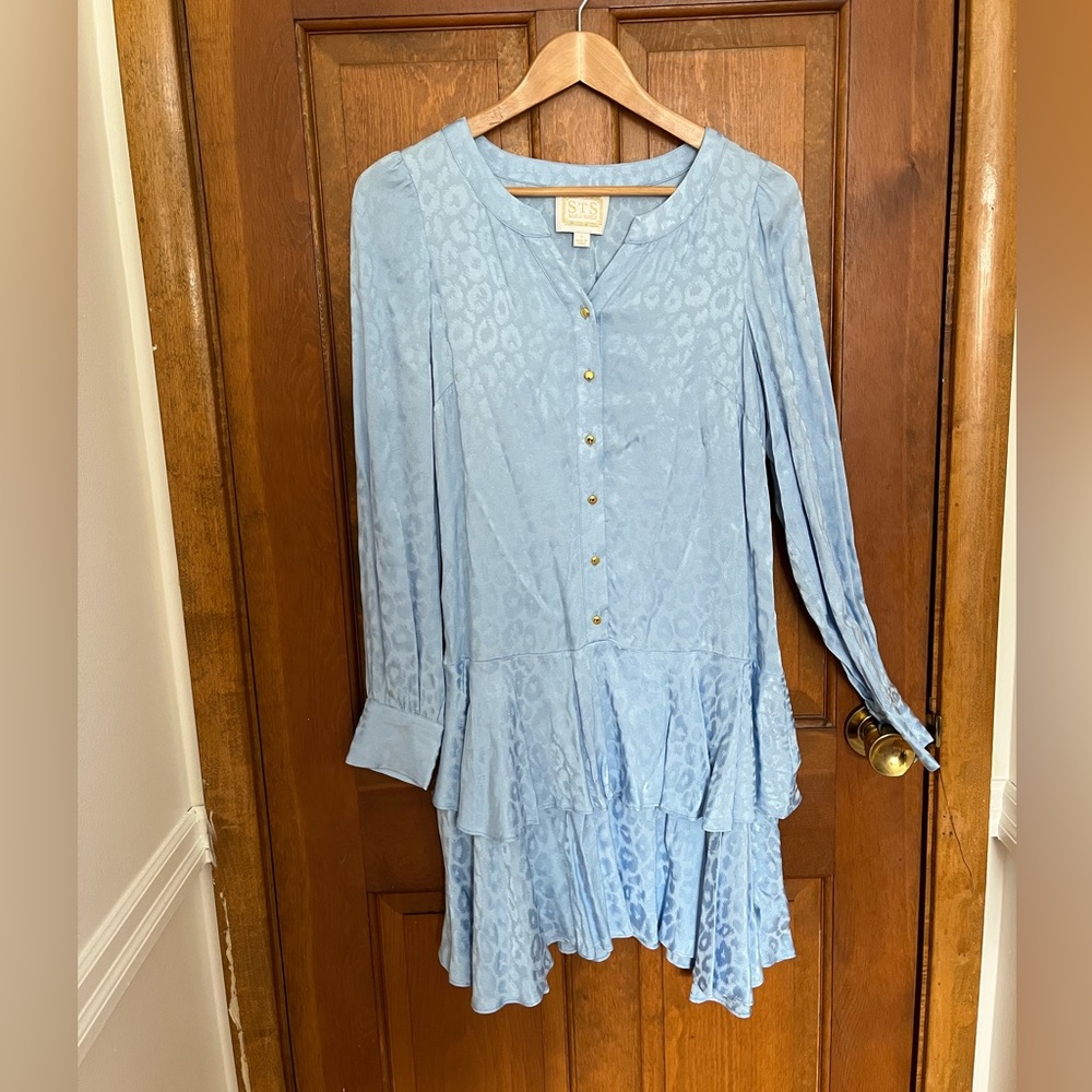 Sail to stable blue cheeta print dress